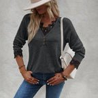 New stitching knitted sweater cashmere sweater T-shirt