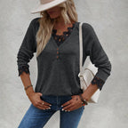 New stitching knitted sweater cashmere sweater T-shirt
