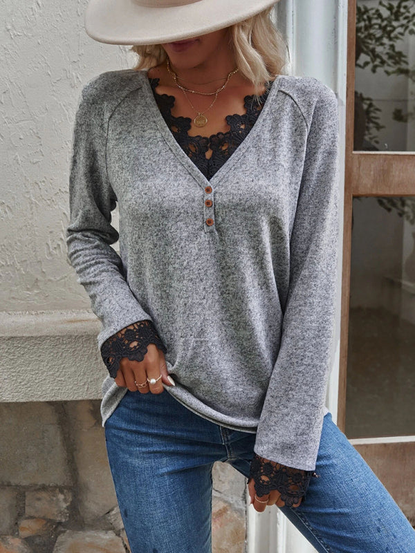 New stitching knitted sweater cashmere sweater T-shirt