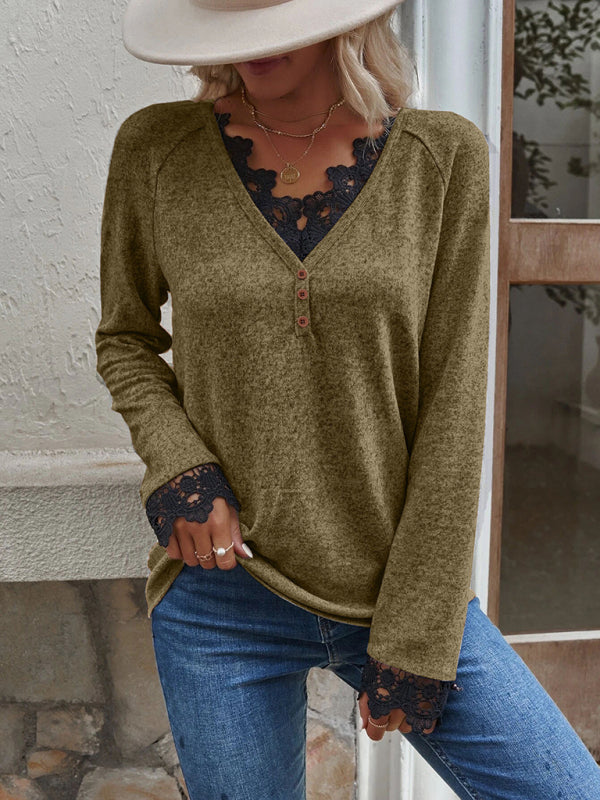 New stitching knitted sweater cashmere sweater T-shirt