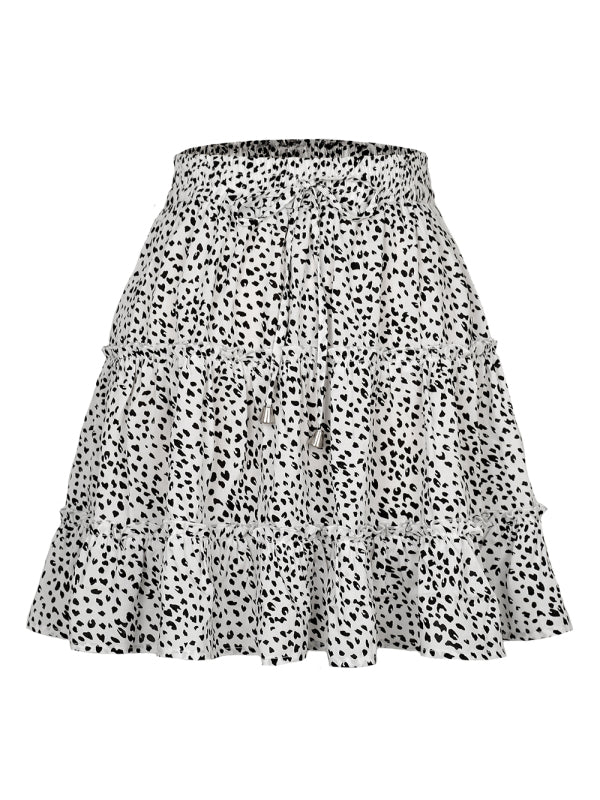 Ladies High Waist Ruffled Floral Printed A-Line Skirt