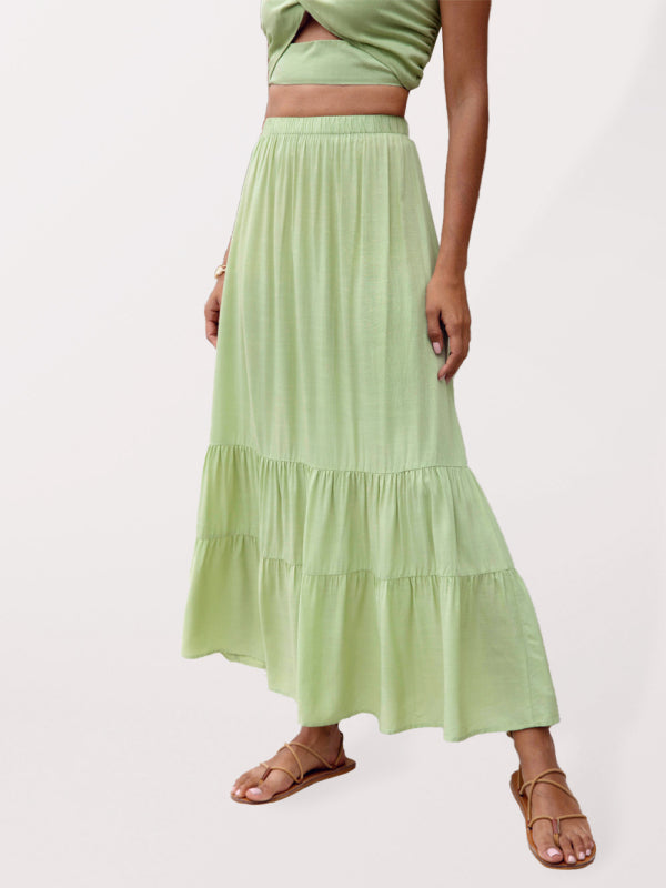 Women's woven fashion casual all-match skirt