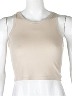 Women's Solid Color Basic Base Layer Stretch Tank Top