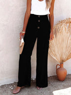Women's trousers pure color cotton and linen loose loose casual wide-leg women's trousers
