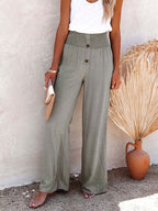 Women's trousers pure color cotton and linen loose loose casual wide-leg women's trousers