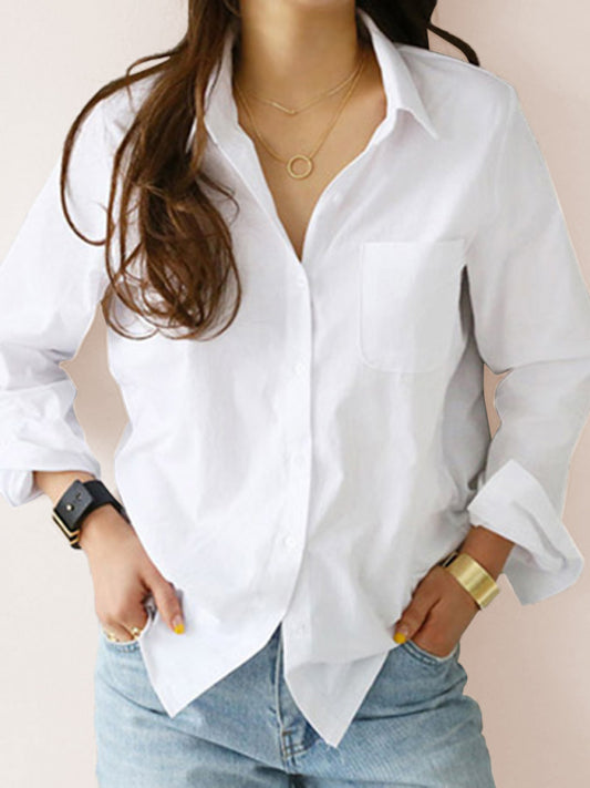 White Shirt OL Professional Slim Lapel Lapel Shirt