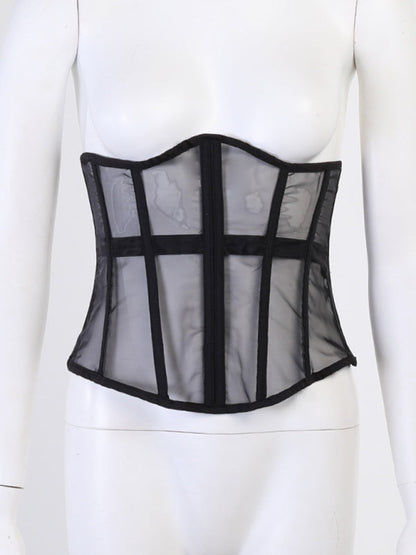All-match sexy mesh short waist vest