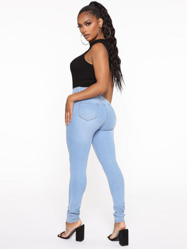 Women's Solid Color Slim High Stretch Denim Pencil Pants