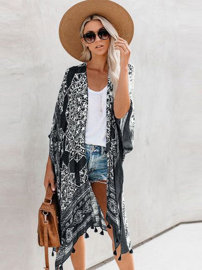 Women's Sexy Boho Print Vacation Beach Cover Up