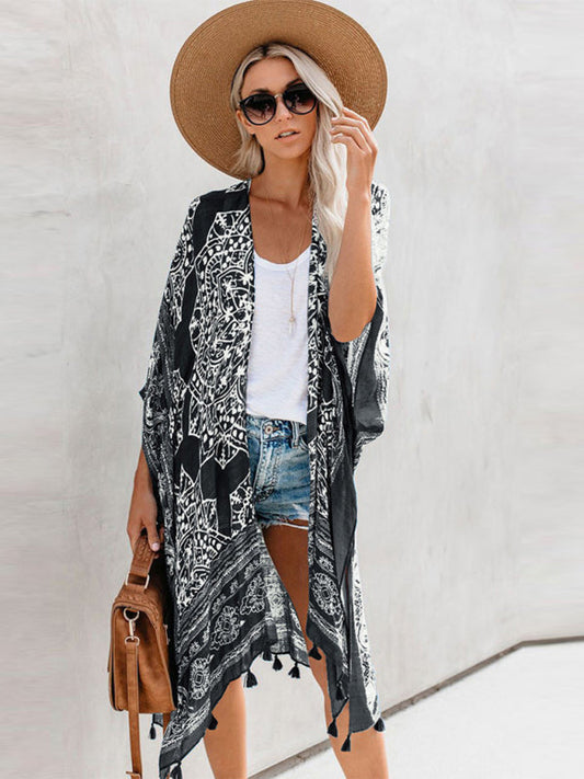 Women's Sexy Boho Print Vacation Beach Cover Up