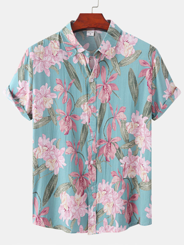 Men's Short Sleeve European Size Shirt Beach Wind Vacation Wind Hawaiian Shirt