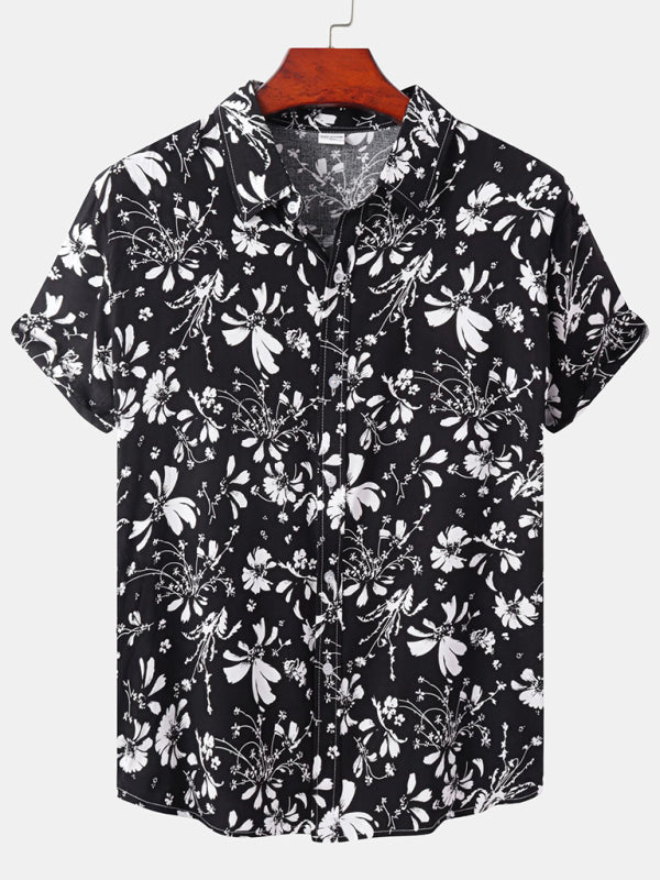 Men's Short Sleeve European Size Shirt Beach Wind Vacation Wind Hawaiian Shirt