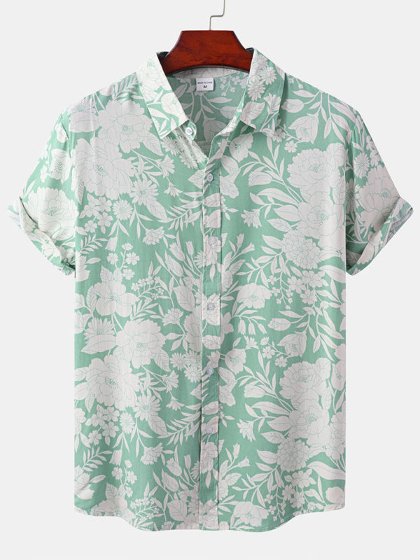 Men's Short Sleeve European Size Shirt Beach Wind Vacation Wind Hawaiian Shirt