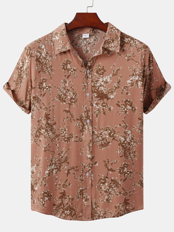 Men's Short Sleeve European Size Shirt Beach Wind Vacation Wind Hawaiian Shirt