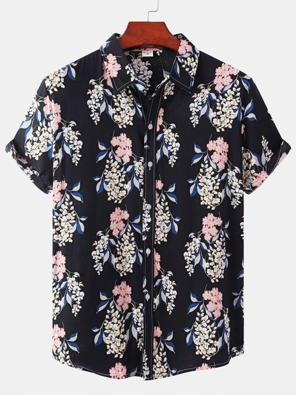 Men's Short Sleeve European Size Shirt Beach Wind Vacation Wind Hawaiian Shirt