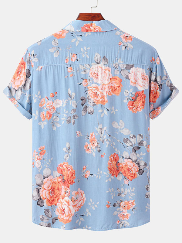 Men's Short Sleeve European Size Shirt Beach Wind Vacation Wind Hawaiian Shirt