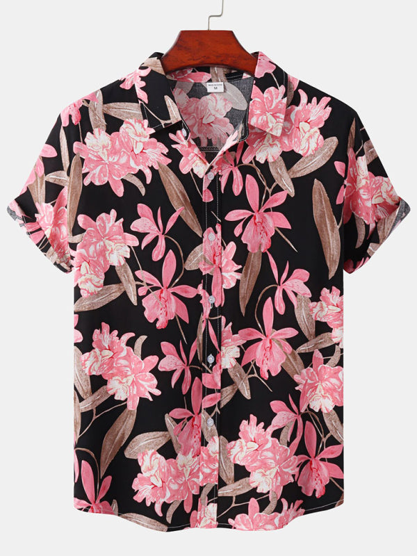 Men's Short Sleeve European Size Shirt Beach Wind Vacation Wind Hawaiian Shirt