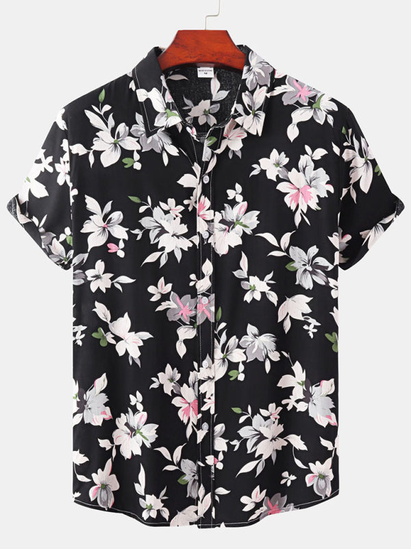 Men's Short Sleeve European Size Shirt Beach Wind Vacation Wind Hawaiian Shirt