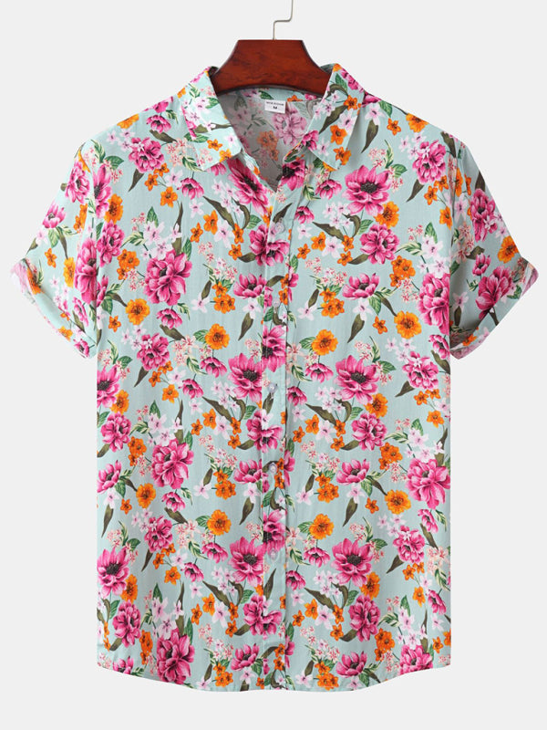 Men's Short Sleeve European Size Shirt Beach Wind Vacation Wind Hawaiian Shirt