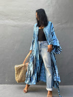 Beach Cover Up Tie Dye Graphic Print Sun Protection Cardigan Bikini Over Cover Up
