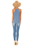 Women's Solid Color Cross V Neck Camisole Top