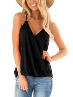 Women's Solid Color Cross V Neck Camisole Top