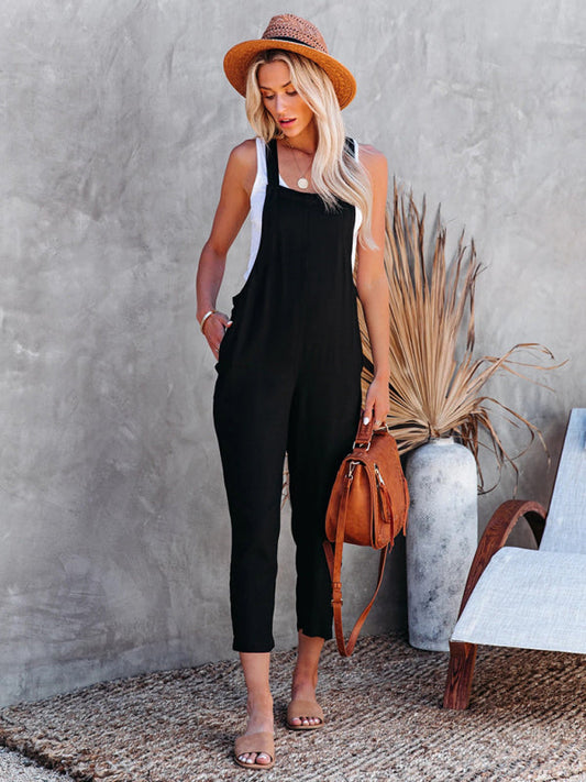 Summer Street Trendy Women's Cotton Casual Pants Overalls