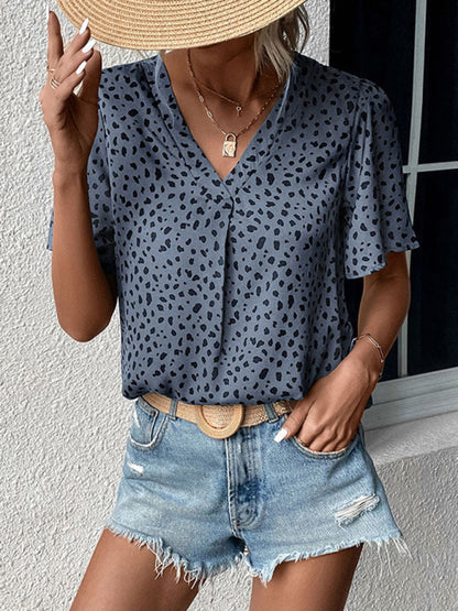 Summer New Fashion Ladies Tops Leopard Print Shirts