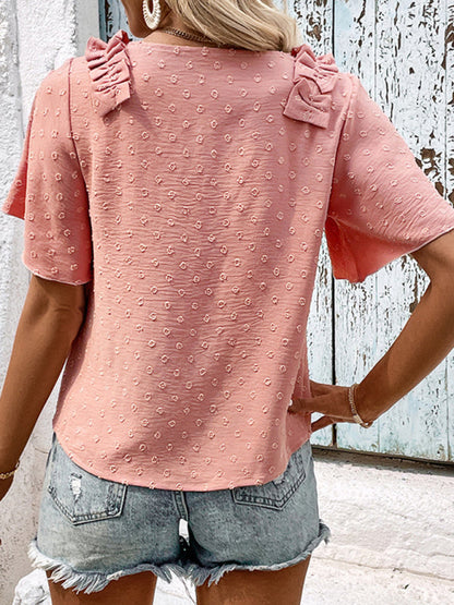 New Fashion Ladies Pink Shirt Design Sense Shirt