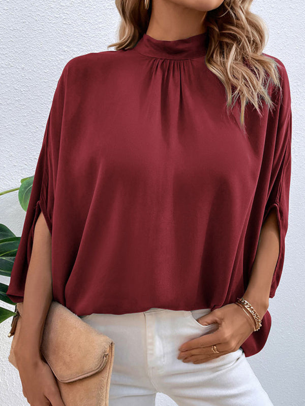 New fashion women's temperament solid color shirt