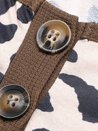 Long-sleeved paneled leopard-print bottoming sweater