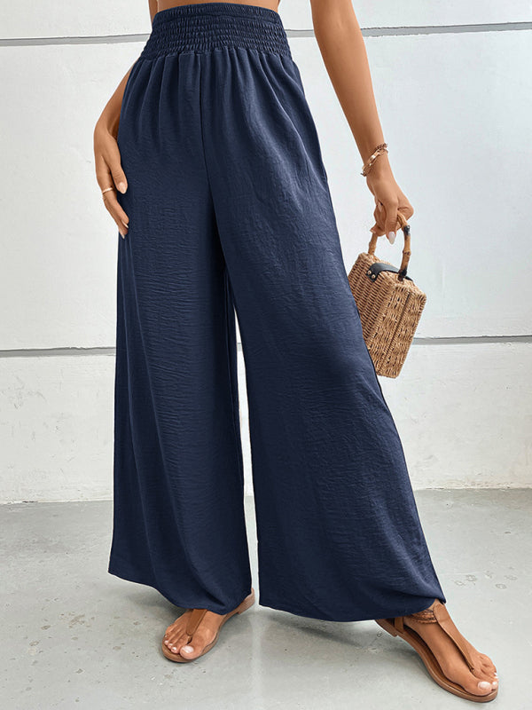 New casual solid color flared wide-leg pants