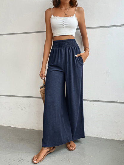 New casual solid color flared wide-leg pants