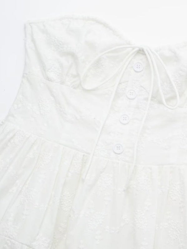 New style lace wrapping chest touching chest sweet A-line skirt dress short skirt