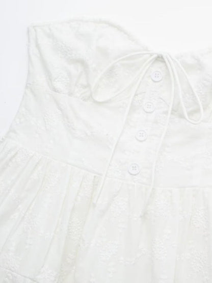 New style lace wrapping chest touching chest sweet A-line skirt dress short skirt