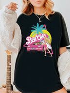 Barbie print letter print sports casual women's short-sleeved T-shirt