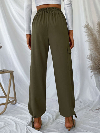 women's trousers solid color casual pants