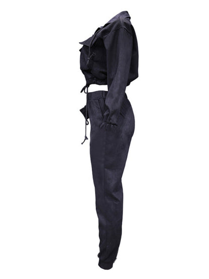 New Women's Fashion Coat Harem Pants Casual Sports Two-piece Set