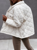 women's long sleeve button decorated cotton coat