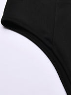 Square neck sexy backless long sleeve bodysuit