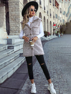 New autumn and winter lapel sleeveless long loose casual cardigan vest