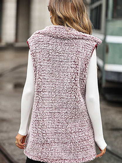 New autumn and winter lapel sleeveless long loose casual cardigan vest