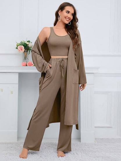 Women's home casual knitted three-piece set