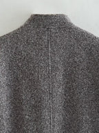 Loose casual jacket street stand collar concealed button jacket