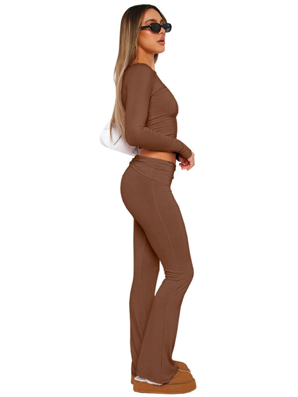 New women's fashionable, comfortable, slim, slim, anti-waist, low-waist flared pants