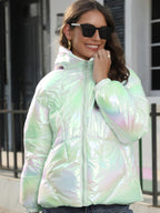 New Fashionable Shiny Cotton Hooded Bread Jacket Warm Cotton Jacket