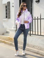 New Fashionable Shiny Cotton Hooded Bread Jacket Warm Cotton Jacket
