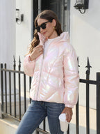 New Fashionable Shiny Cotton Hooded Bread Jacket Warm Cotton Jacket