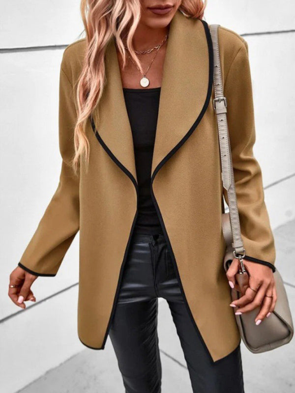 Women's Elegant Long Sleeve Loose Woolen Jacket