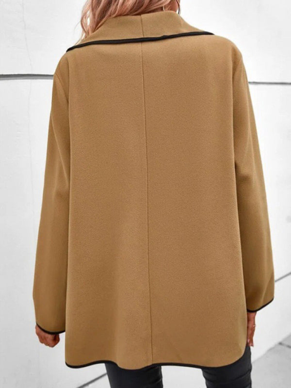 Women's Elegant Long Sleeve Loose Woolen Jacket